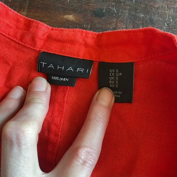 •100% Linen•Tahari•Small - Picture 3 of 4